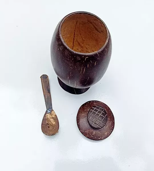 Coconut Shell Spice Bottle and spoon