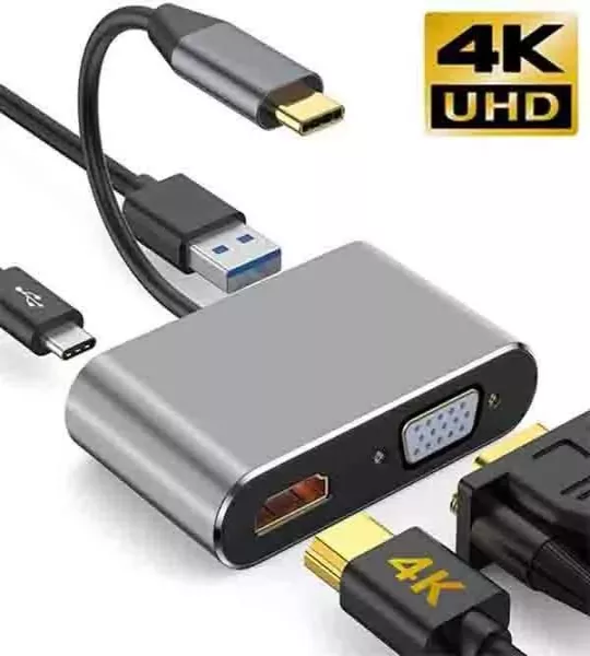 Support 4K 4 in 1 Adapter